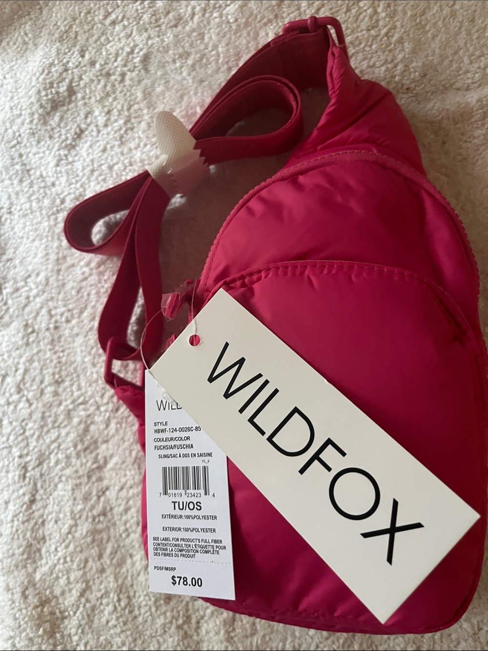 Wildfox Fuchsia Pink Crossbody Sling Bag